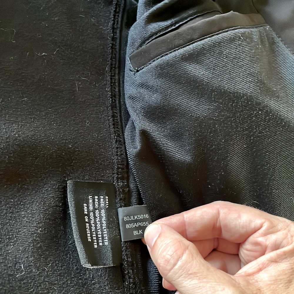 Black Rivet Soft Shell Jacket, Size Large - image 3